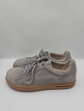 Birkenstock Gray Suede Low-Top Sneakers with Gum Sole